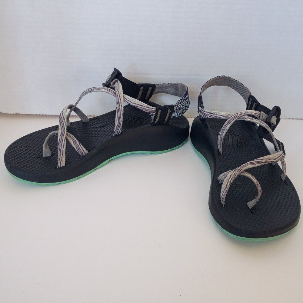 CHACO ZX2 Women's Sz 6 Adjustable Strap Comfort Sandals Purple/Teal/Blk